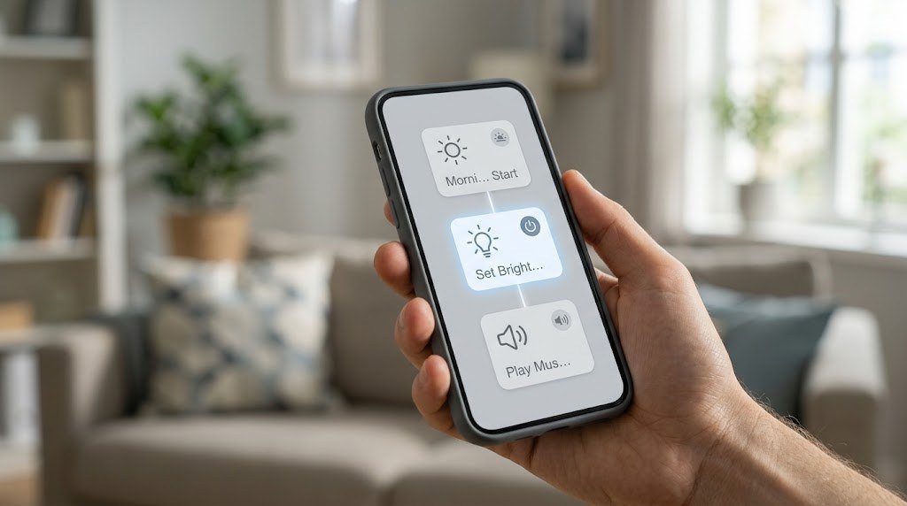 Creating an Alexa routine with a trigger and actions in the app