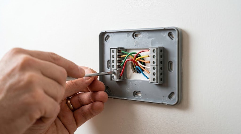 Smart thermostat backplate wiring for a heat pump with O/B and auxiliary heat wires