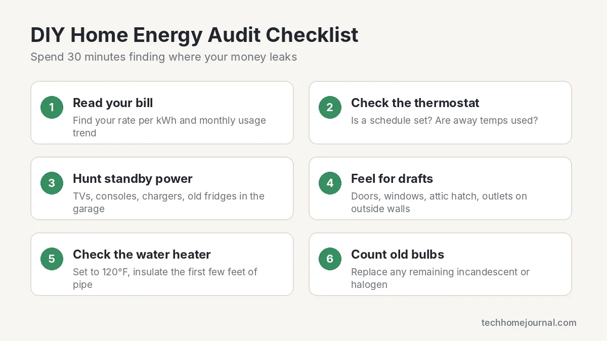 Six-step DIY home energy audit checklist to lower your electricity bill