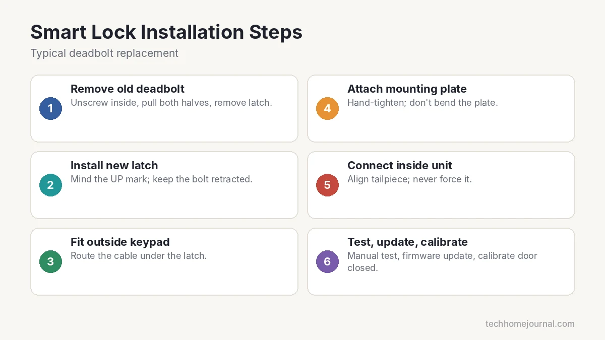 Six steps to install a smart lock deadbolt replacement