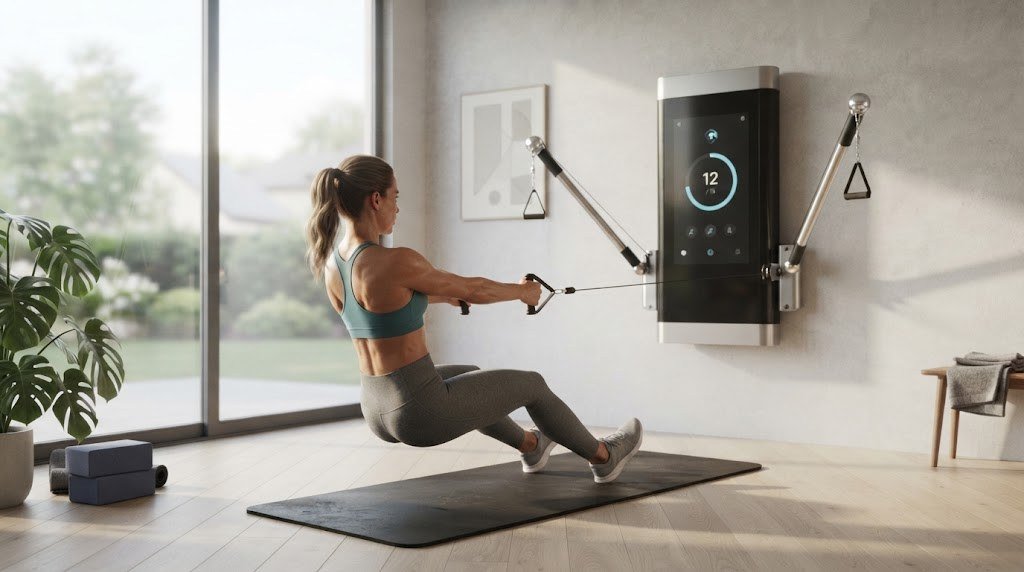 Training with digital resistance on a smart home gym machine